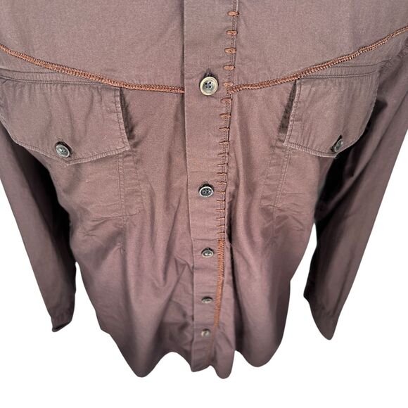 Marithé et François Girbaud Shirt Men’s 2XL XXL Brown Long Sleeve Button Up - Picture 3 of 10